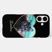 Fotosjabloon Glitter Hart met huisdier Aangepaste  Case-Mate iPhone Case (Achterkant (horizontaal))