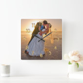 Fotosjabloon Gold toon Nummerklok Vierkante Klok (Huis)