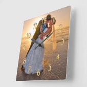 Fotosjabloon Gold toon Nummerklok Vierkante Klok (Hoek)