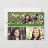 Fotosjabloon Groen Wit Afstuderen Aankondiging (Voorkant)