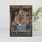 Fotosjabloon Happy Feast Chag Sameach Greep Feestdagenkaart (Staand voorkant)