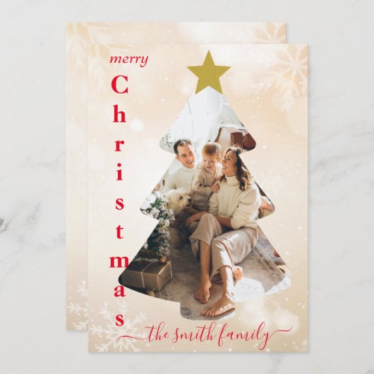  Fotosjabloon Kerst Kaart (Voorkant / Achterkant)