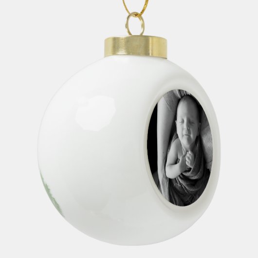 Fotosjabloon Kerstmis Keramische Bal Ornament (Links)