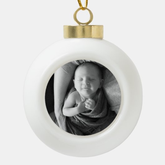 Fotosjabloon Kerstmis Keramische Bal Ornament (Voorkant)