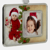 Fotosjabloon Kerstmis Kerstmis Traditioneel Verzilverd Omlijst Ornament (Rechts)