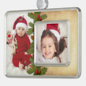 Fotosjabloon Kerstmis Kerstmis Traditioneel Verzilverd Omlijst Ornament (Links)
