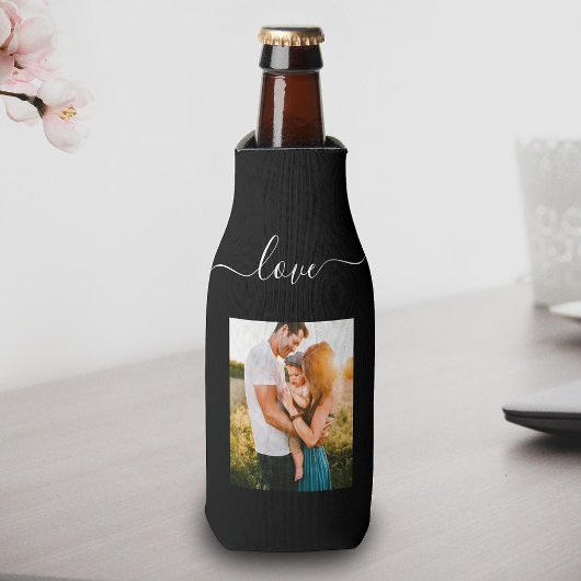 Fotosjabloon Love Text Black Beer Flesjeskoeler