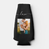 Fotosjabloon Love Text Black Beer Flesjeskoeler (Voorkant)