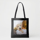 Fotosjabloon Love Text Black Carry Tote Bag (Voorkant)