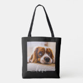 Fotosjabloon Love Text Black Carry Tote Bag (Achterkant)