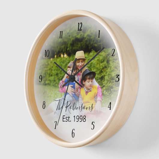 Fotosjabloon met aangepaste tekstklok (Hoek)