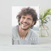 Fotosjabloon Modern Afstuderen Feest Kaart (Staand voorkant)