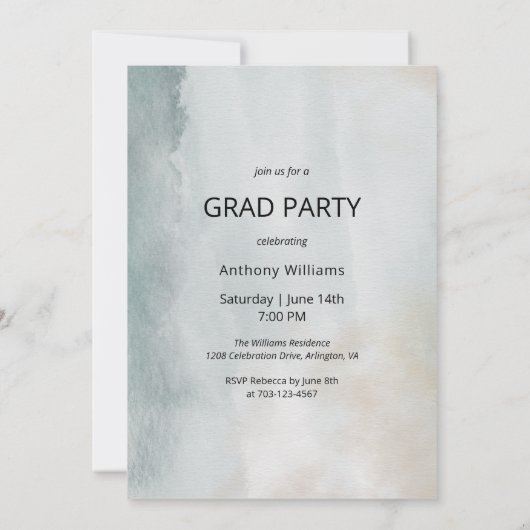 Fotosjabloon Modern Afstuderen Feest Kaart (Achterkant)