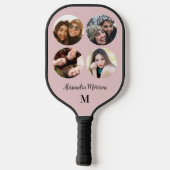 Fotosjabloon Naam en Initiaal kniproze Pickleball Paddle (Achterkant)