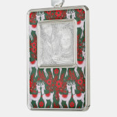 Fotosjabloon rendieren verzilverd omlijst ornament (Links)