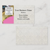 Fotosjabloon roze en goud patroon visitekaartje (Voorkant / Achterkant)