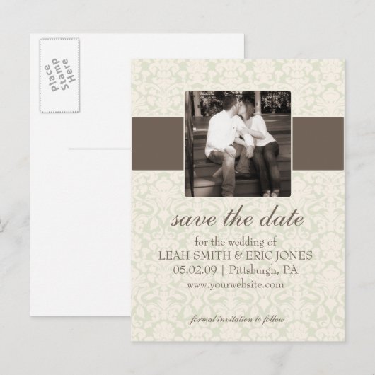 Fotosjabloon Save the Date Aankondigingskaart (Voorkant / Achterkant)