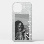 Fotosjabloon Silver Glitter Hand Lettert Custom Case-Mate iPhone Case (Achterkant)