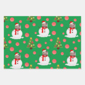 Fotosjabloon snowman grappige papierbladen inpakpapier vel (Voorkant 3)