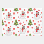 Fotosjabloon snowman grappige papierbladen inpakpapier vel (Voorkant)