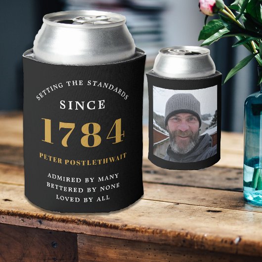 Fotosjabloon Verjaardagsfeestje Zwart Goud Elk Jaa Blikjeskoeler