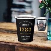 Fotosjabloon Verjaardagsfeestje Zwart Goud Elk Jaa Papieren Bekers