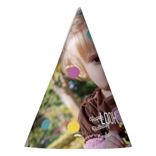 Fotosjabloon Verjaardagsjaar Feesthoedjes (Links)