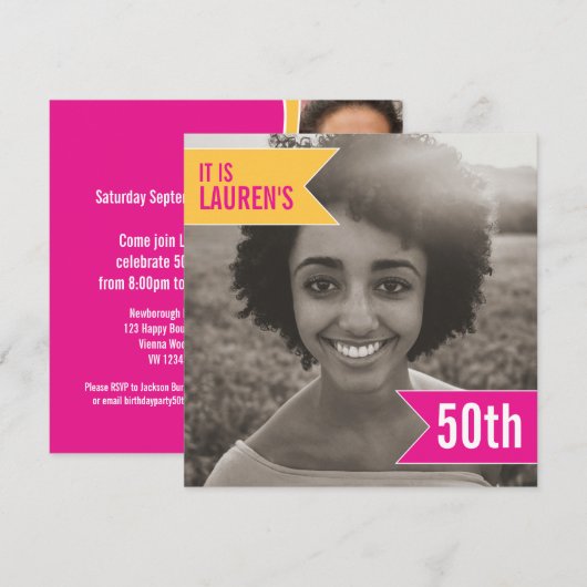 Fotosjabloon voor 50e verjaardag van BrightStor Kaart (Voorkant / Achterkant)