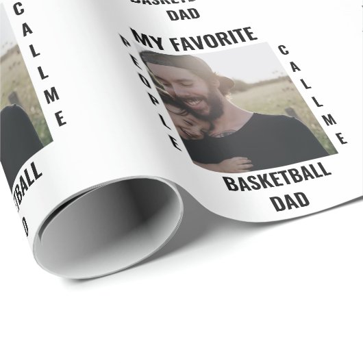 Fotosjabloon voor Aangepaste sportvader Sport mam Cadeaupapier (Rol Hoek)