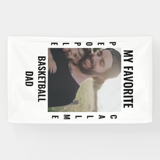 Fotosjabloon voor Aangepaste sportvader Sport mam Spandoek (Horizontaal)