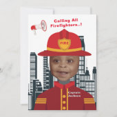 Fotosjabloon voor brandweercabines Birthday Kaart (Voorkant)