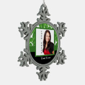 Fotosjabloon voor groene shamrock tin sneeuwvlok ornament (Links)
