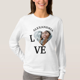 Fotosjabloon voor moderne, aangepaste liefdesfoto t-shirt