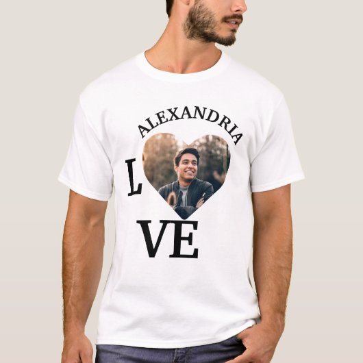 Fotosjabloon voor moderne, aangepaste liefdesfoto t-shirt (Voorkant)