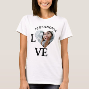 Fotosjabloon voor moderne, aangepaste liefdesfoto t-shirt