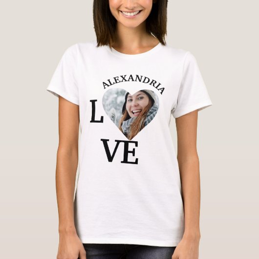 Fotosjabloon voor moderne, aangepaste liefdesfoto t-shirt (Voorkant)
