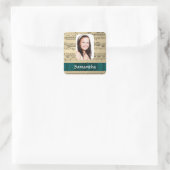 Fotosjabloon voor muziekblad vierkante sticker (Tas)