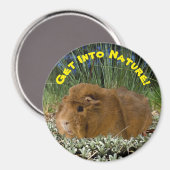 Fotosjabloon voor natuur geïnspireerd Cute Guinee Magneet (Voorkant / Achterkant)