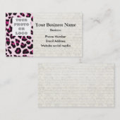 Fotosjabloon voor roze blad-afdrukken visitekaartje (Voorkant / Achterkant)