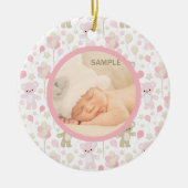 Fotosjabloon voor roze Teddy Bears en Balloons Keramisch Ornament (Voorkant)