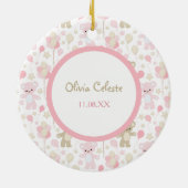 Fotosjabloon voor roze Teddy Bears en Balloons Keramisch Ornament (Achterkant)