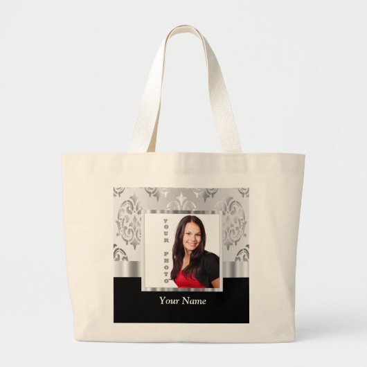 Fotosjabloon voor "Silver Grey" Grote Tote Bag (Voorkant)