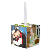 Fotosjabloon voor speciale kerstfeestdag kubus ornament (Achter hoekig)