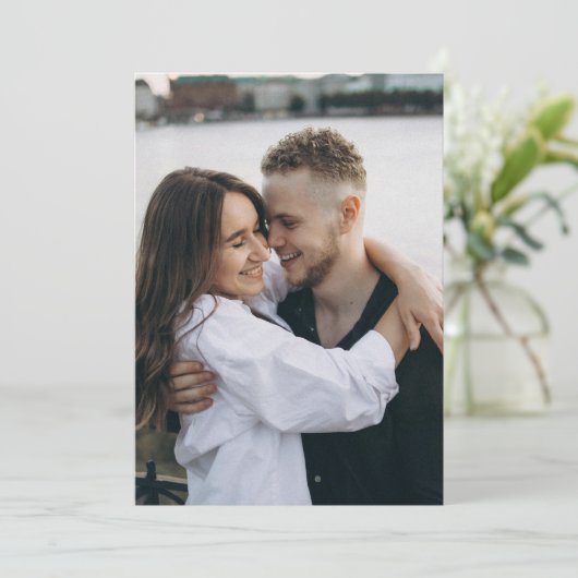 Fotosjabloon voor Vellum Wedding Invitation Kaart (Staand voorkant)