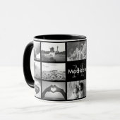 Fotosjabloon voor zwart-wit monogrammen mok (Voorkant links)
