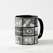 Fotosjabloon voor zwart-wit monogrammen mok (Voorkant rechts)
