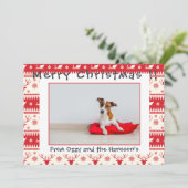 Fotosjabloon Vrolijke kerstkaart Pet Photo (Staand voorkant)