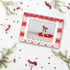 Fotosjabloon Vrolijke kerstkaart Pet Photo