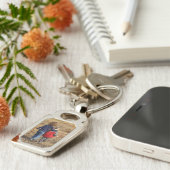 FOTOSJABLOON Zilver Metalen Sleutelhanger Oma Gift (Zijkant)