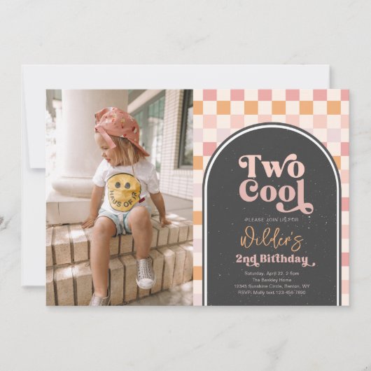 Fotoskateruitnodiging van TWEE Cool Girl Kaart (Voorkant)